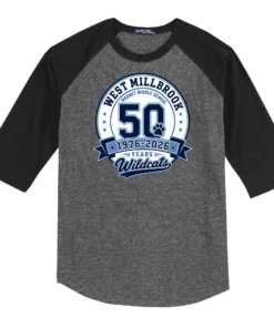 WMMS 50 Year Logo Adult Baseball Tee