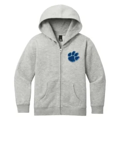 WMMS Paw Embroidery Youth Full Zip Hoodie