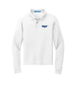 WMMS Scratch Embroidery Youth Long Sleeve Polo
