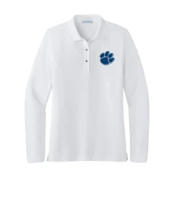 WMMS Paw Embroidery Ladies Long Sleeve Polo