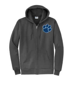 WMMS Paw Embroidery Adult Full Zip Hoodie