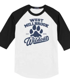 West Millbrook Middle EST Logo Adult Baseball Tee