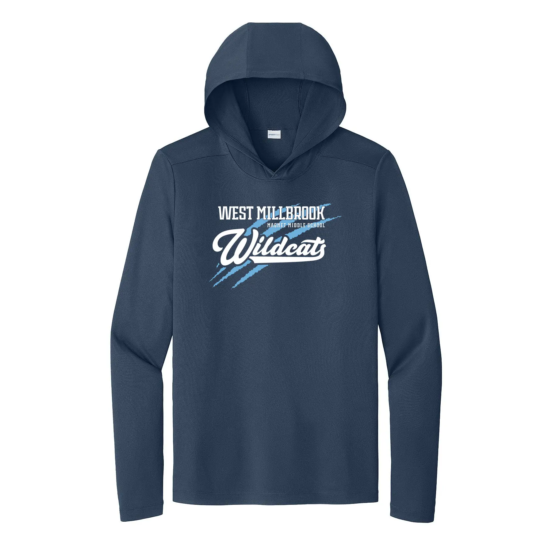 WMMS Wildcat Scratch Adult Long Sleeve Hooded Tee - Image 1