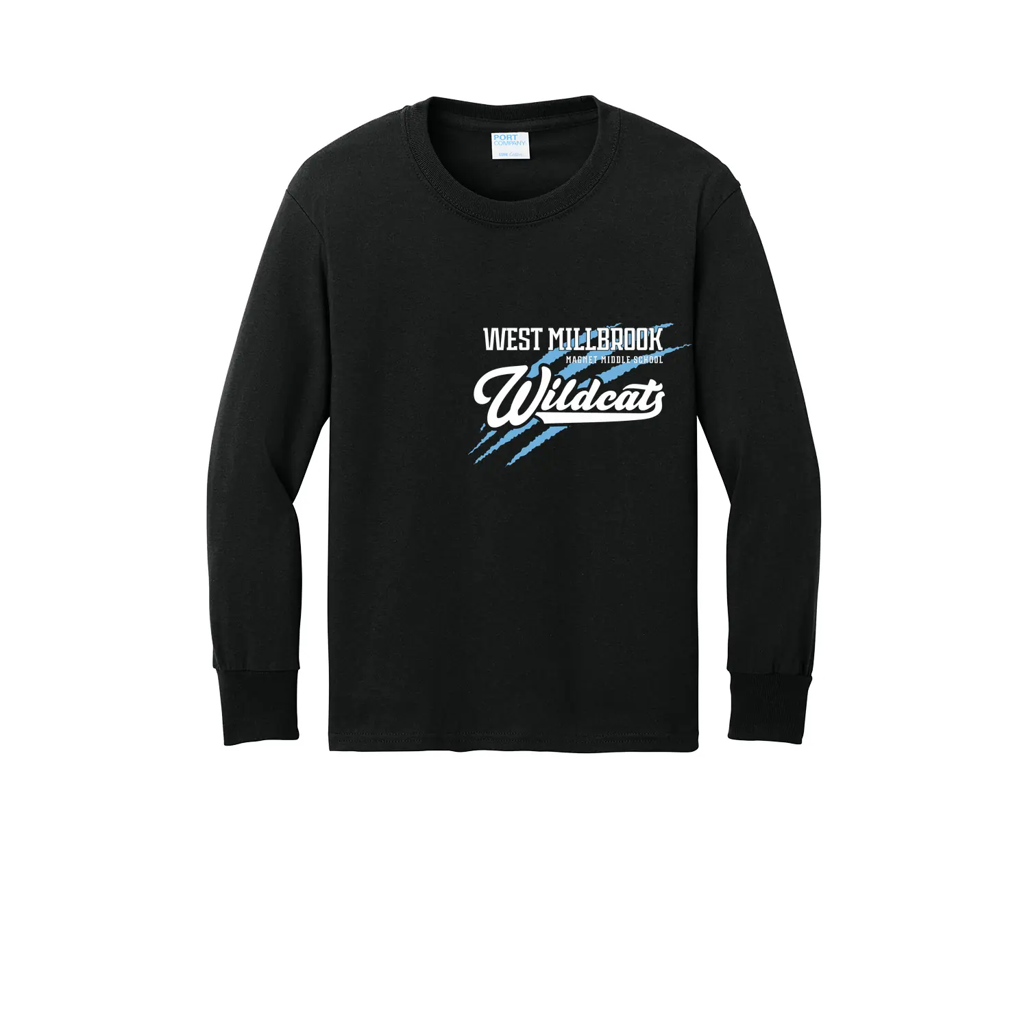 WMMS Wildcat Scratch Youth Long Sleeves - Image 1