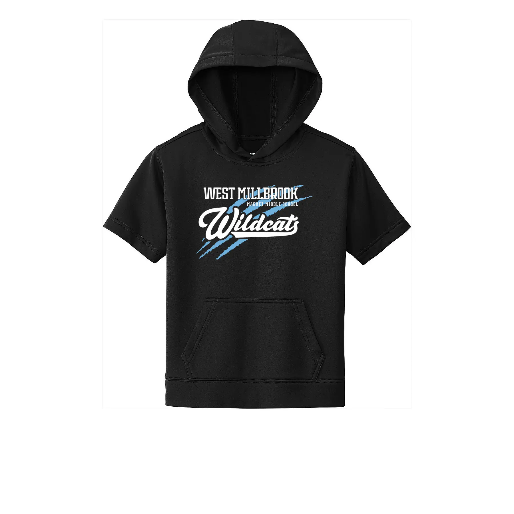 WMMS Wildcat Scratch Youth Short Sleeve Hoodie - Image 1